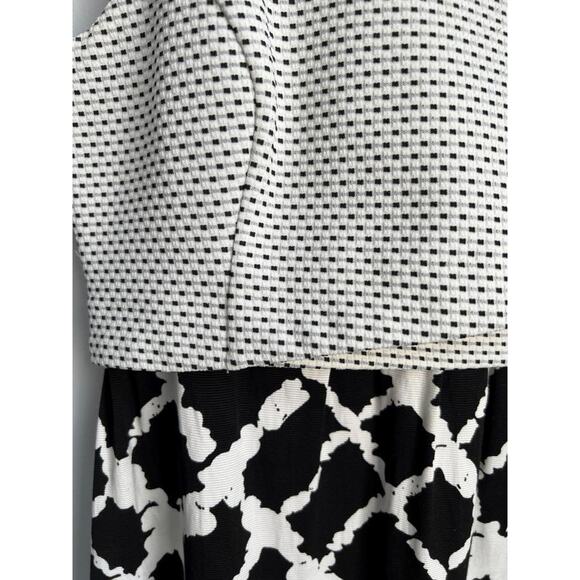 ANTHROPOLOGIE TABITHA sz 4 Aleida black white structured contrast patterns dress - Picture 7 of 9